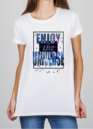 Женская футболка с принтом "enjoy the universe" push it1 фото