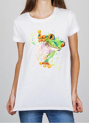Женская футболка с принтом жаба push it