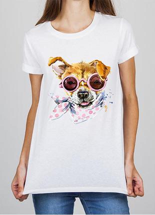 Женская футболка с принтом собака push it1 фото