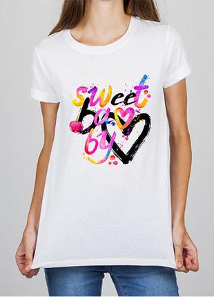 Женская футболка с принтом "sweet baby" push it