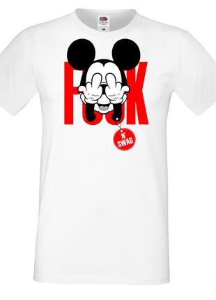 Женская футболка с принтом, swag mickey mouse (микки маус) "f..k" push it2 фото