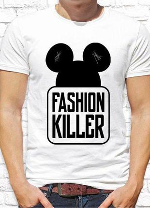 Чоловіча футболка з принтом, swag mickey mouse (мікі маус) "fashion killer" push it