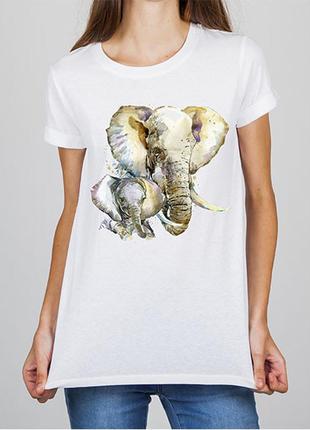 Женская футболка с принтом слоны push it1 фото