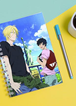 Скетчбук (sketchbook) для малювання з принтом "banana fish - бананова риба 4"