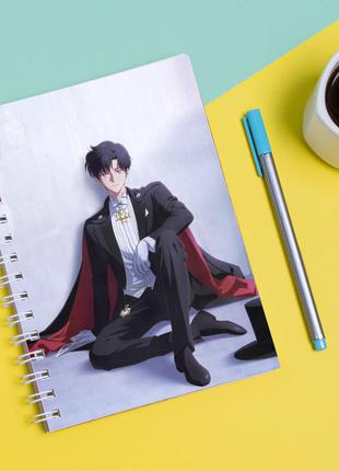 Скетчбук sketchbook для рисования с принтом sailor moon сейлор мун-такседо маск tuxedo mask