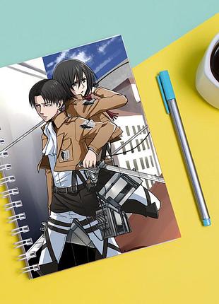 Скетчбук sketchbook для рисования с принтом shingeki no kyojin 3
