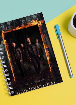 Скетчбук sketchbook для рисования с принтом supernatural - сверхъестественное