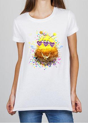 Женская футболка с принтом чудик s, белый push it