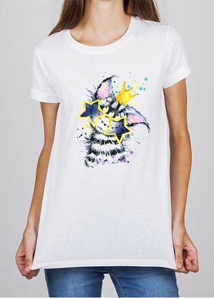 Женская футболка с принтом кот push it