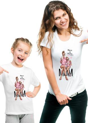 Парні футболки family look. мама і дочка "mom" push it