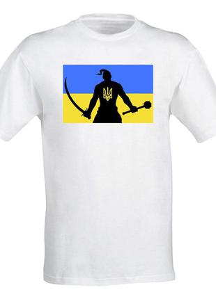 Футболка с украинской национальной символикой флаг и казак push it