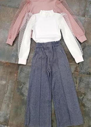 Брюки утепленные на девочку палаццо