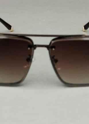Louis vuitton стильные мужские солнцезащитные очки коричневые с градиентом в металлической оправе2 фото