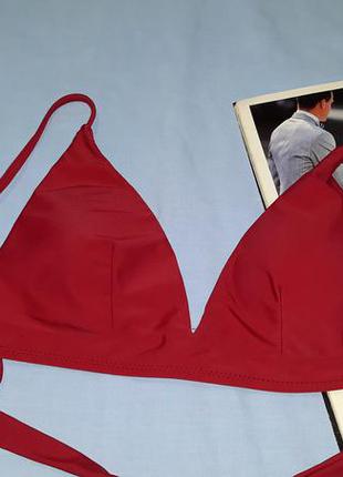 Верх от купальника раздельного размер 44 / 10 бюст чашка а в красный на завязках