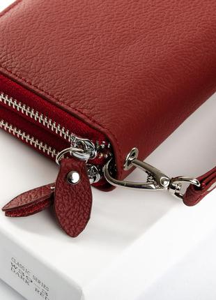 Женский классический кожаный кошелек клатч dr. bond  бордовый женский кошелечек из натуральной кожи2 фото