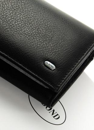 Классический кожаный черный женский кошелек dr. bond брендовое качественное женское портмоне на магните2 фото