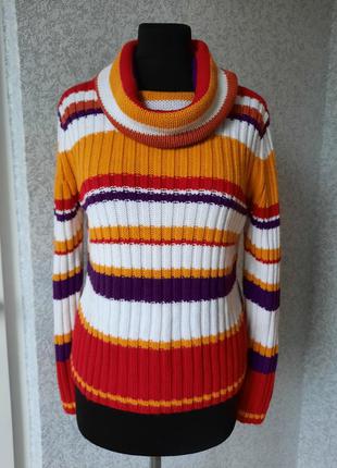 Женский позитивный свитер с хомутом, тёплый, 100% полиакрил, хорошо тянется, укр. размер-46+. jennifer taylor.