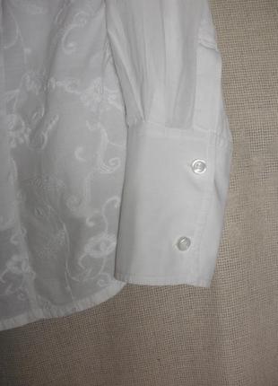 Тонкого хлопка белая блузка рубашка next вышивка5 фото