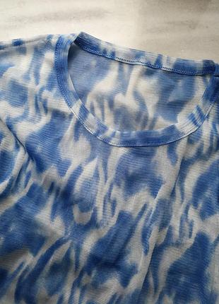 Топ з довгими рукавами сітка розлучення білий блакитний