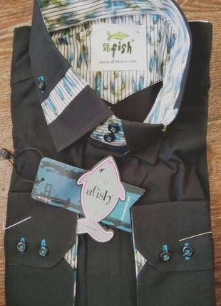 Рубашка мужская черная afish