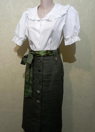 Sportalm,льняная юбка, винтаж, австрия + 🎁 шелковый пояс от mare o'polo.2 фото