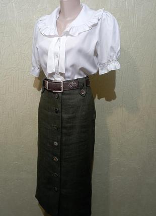 Sportalm,льняная юбка, винтаж, австрия + 🎁 шелковый пояс от mare o'polo.4 фото
