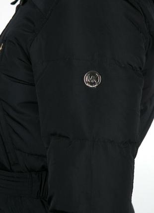 Michael kors black hooded belted quilted puffer down coat куртка пуховик оригинал l2 фото