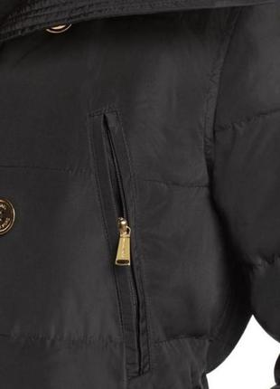Michael kors black hooded belted quilted puffer down coat куртка пуховик оригинал l3 фото
