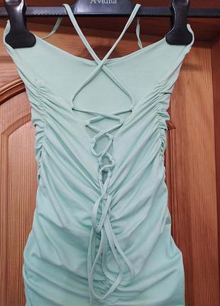 Сукня, oh polly, з відкритою спиною, на шнурівці, колір м'ята