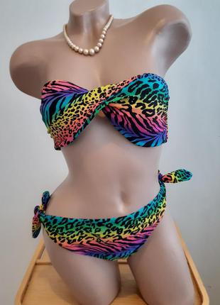 Яскравий, барвистий роздільний купальник, розмір м/l