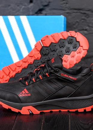 Мужские кожаные кроссовки  adidas terrex black