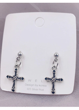 Сережки хрестики панк рок готика