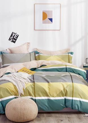 Простирадло, наволочка, полуторний євро сатиновий комплект постільної білизни "мораль" простирадло комплект постільної білизни