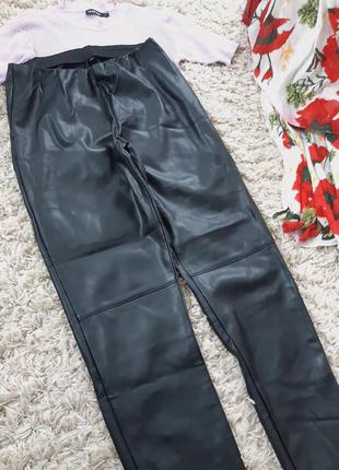 Стильная короткая  пушистая кожаная юбка  на резинке  ,coolcat, p. xs- l9 фото