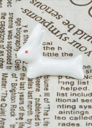 Подставка для кисточек кролик, керамическая подставка для кисточек для маникюра и нейл-арта, цвет - белый