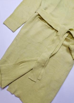 Кардиган пальто женское желтое ангора с шерстью размер л3 фото