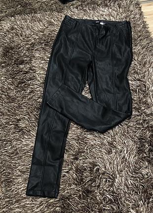 Кожаные брюки легинсы oasis