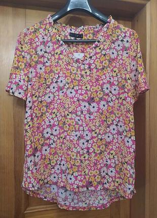 Блуза, нова, віскоза, квітковий принт, вільна, річна