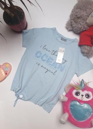 Бавовняна голуба оверсайз футболка 3d pepco (польща)1 фото