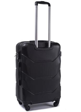 Пластиковый большой дорожный чемодан на колесах wings 147 черный размер l, чемодан для путешествий2 фото