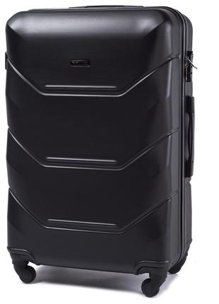 Пластиковый большой дорожный чемодан на колесах wings 147 черный размер l, чемодан для путешествий