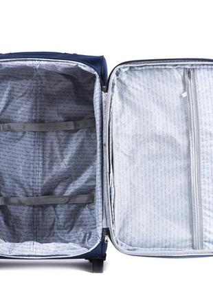 Дорожный текстильный чемодан на колесах  wings 1708 размер м (средний) серый, тканевый чемодан на 2 колеса4 фото