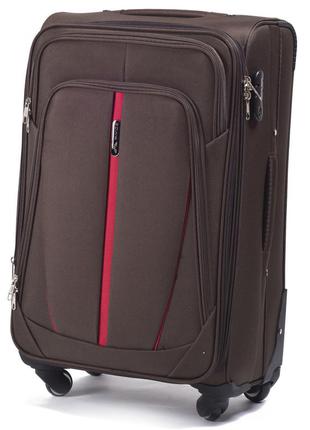 Текстильный средний чемодан на 4 колесах wings чемодан средний вместительный на колесах чемодан коричневый1 фото