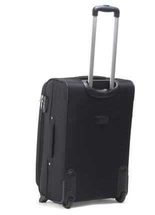 Валіза великого розміру з тканини на колесах wings чорна текстильна валіза на 2 коліщатках чемодан текстиль2 фото
