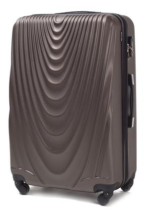 Дорожный большой пластиковый чемодан wings 304 размер l на 4 колесах цвета шампань, материал поликарбонат