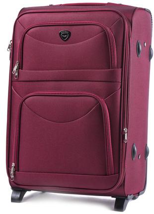 Текстильна валіза середня на 2 колесах wings валіза розмір м бордова тканинна валіза двоколісна вінгс