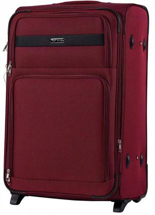Дорожня валіза бордова / червона з тканини wings 1605 розмір м 64х43х28 см. (середня)1 фото