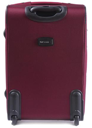 Дорожня валіза бордова / червона з тканини wings 1605 розмір м 64х43х28 см. (середня)2 фото