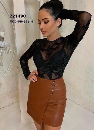 Спідниця еко шкіра 2