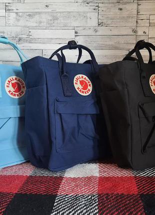 Рюкзак fjallraven kanken totepack mini, шопер, сумка канкен тотепак, шоппер, чорний, чорний, подарунок1 фото